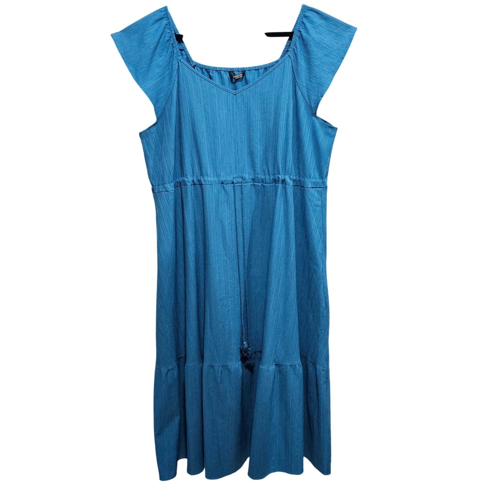 Bloomchic Texture Drawstring Tie‎ Knot Tassels Dress on size 22-24 3X